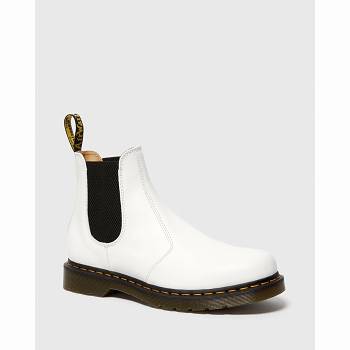 Dr Martens Női 2976 Yellow Stitch Smooth Bőr Chelsea Csizma Fehér